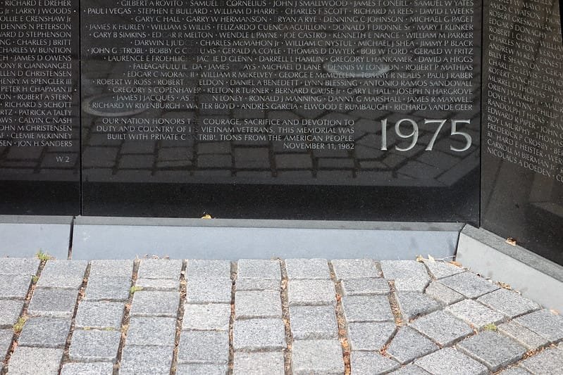 Vietnam war memorial in Washington DC,