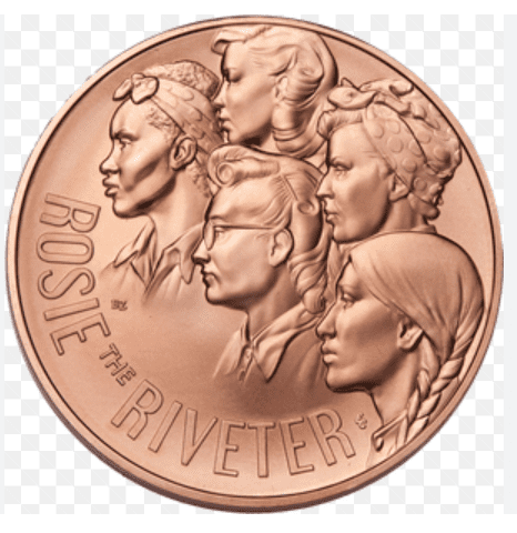 riveter, rosie, medal, usa, front, home, women, medal, 